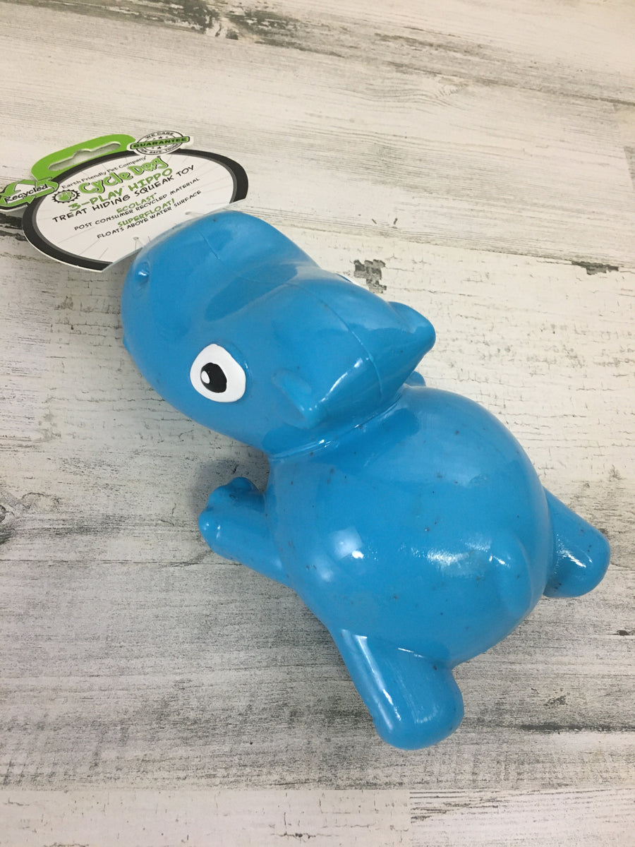 Cycle Dog 3-Play Hippo Dog Toy - Blue - Mini